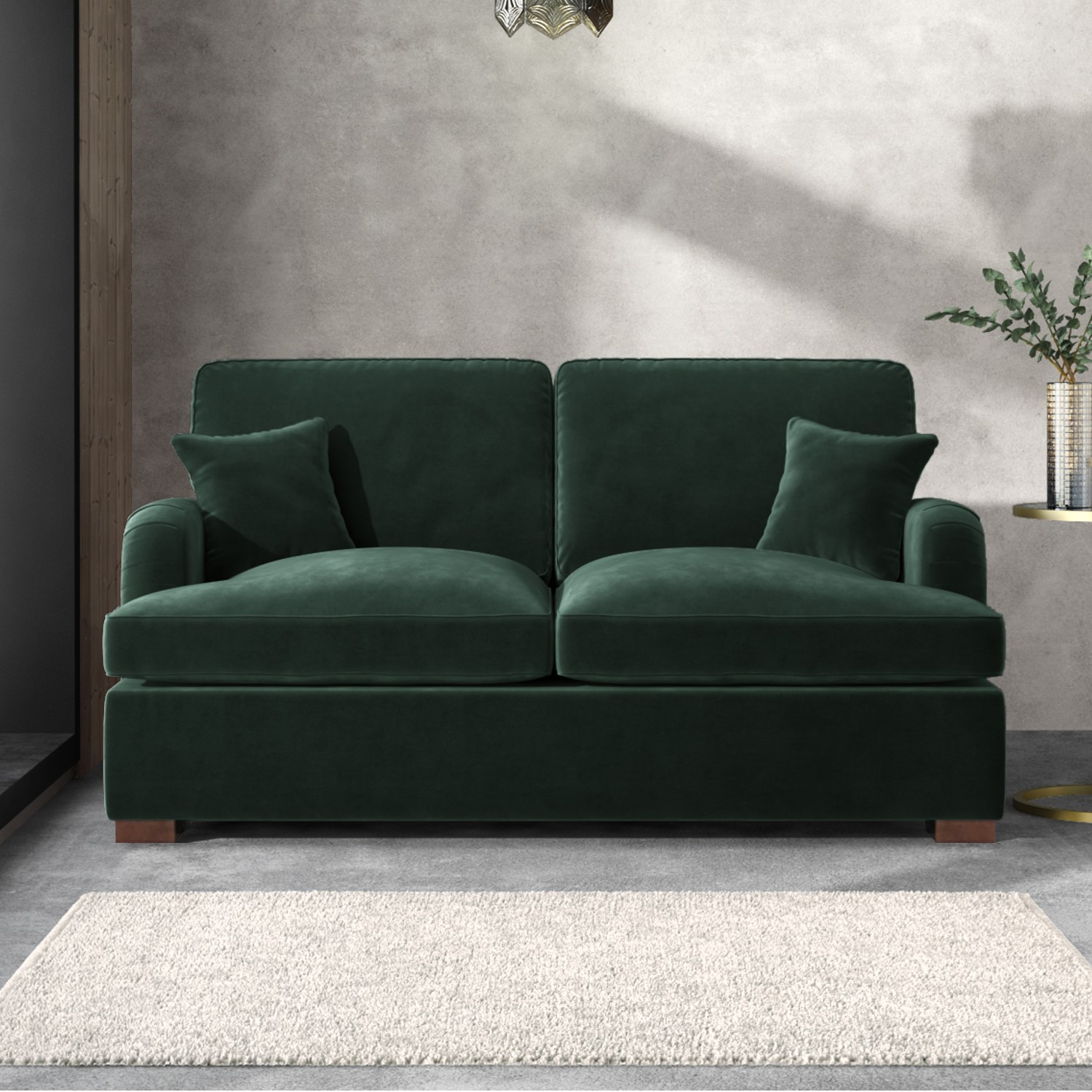 Photo of Dark green velvet pull out sofa bed - seats 2 - payton