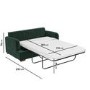 GRADE A2 - Dark Green Velvet 2 Seater Pull Out Sofa Bed - Payton