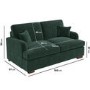 GRADE A2 - Dark Green Velvet 2 Seater Pull Out Sofa Bed - Payton