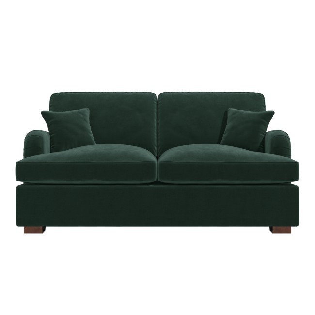 Dark Green Velvet Pull Out Sofa Bed - Seats 2 - Payton