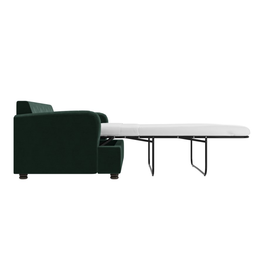 GRADE A1 - Dark Green Velvet 2 Seater Pull Out Sofa Bed - Payton