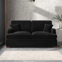 Black Velvet Pull Out Sofa Bed - Seats 2 - Payton