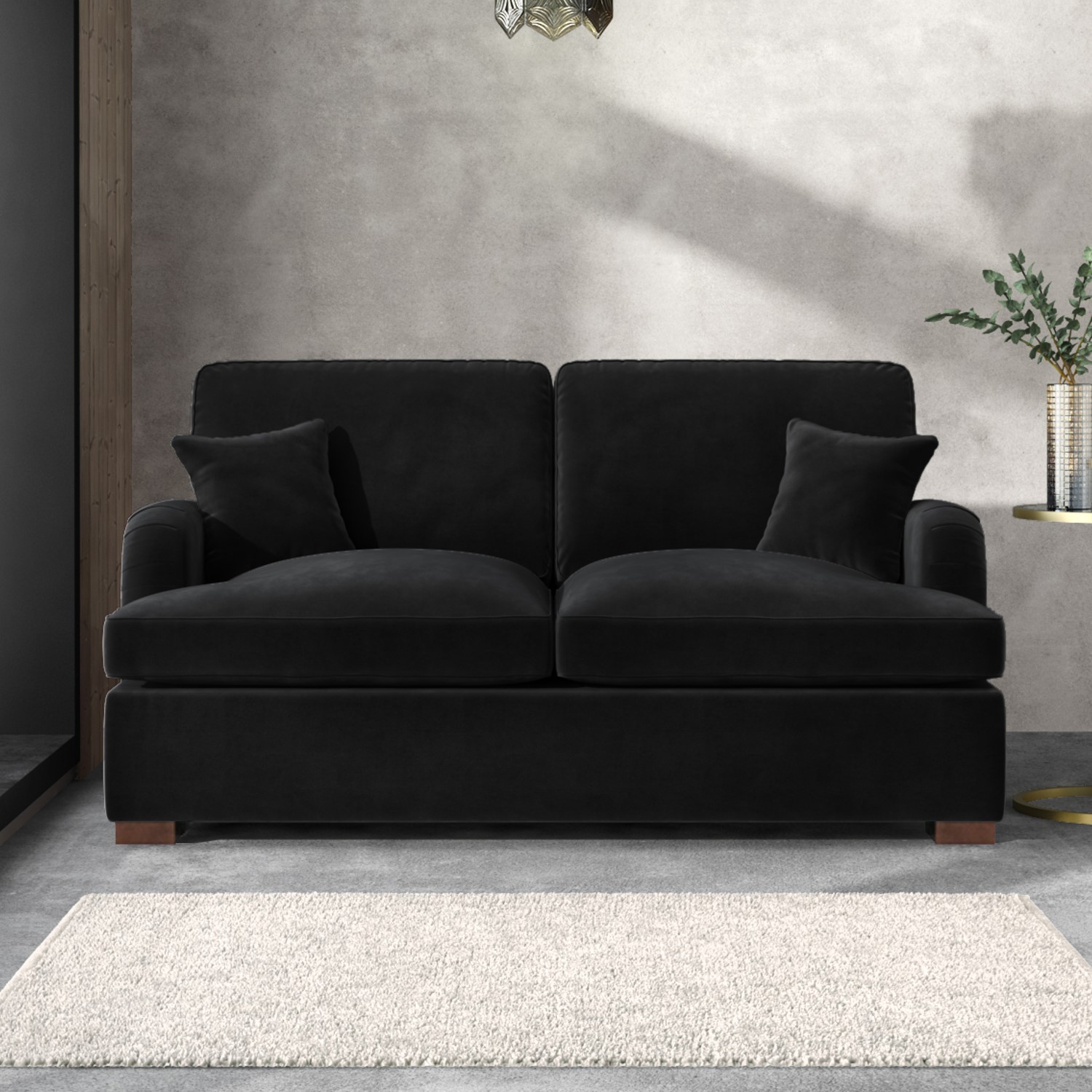 Read more about Black velvet pull out sofa bed seats 2 payton