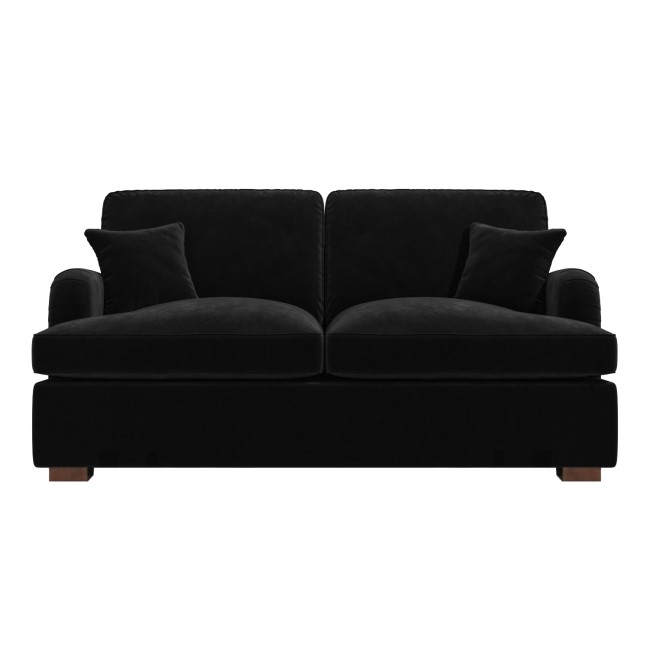 Black Velvet Pull Out Sofa Bed - Seats 2 - Payton