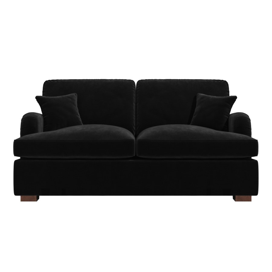 ALMOST PERFECT - Black Velvet Pull Out Sofa Bed - Seats 2 - Payton