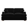 ONLY OPENED - 2 Seater Pull Out Sofa Bed in Black Velvet - Payton