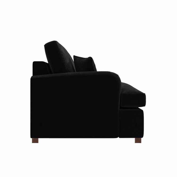 ALMOST PERFECT - Black Velvet Pull Out Sofa Bed - Seats 2 - Payton