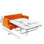 GRADE A1 - Orange Velvet 2 Seater Pull Out Sofa Bed - Payton