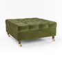 GRADE A1 - Olive Green Velvet Buttoned Ottoman Storage Footstool - Payton