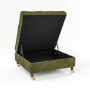 GRADE A2 - Large Olive Green Chesterfield Footstool with Storage & Wheels - Payton