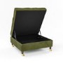 GRADE A1 - Olive Green Velvet Buttoned Ottoman Storage Footstool - Payton