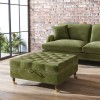 Large Olive Green Chesterfield Footstool with Storage - Payton