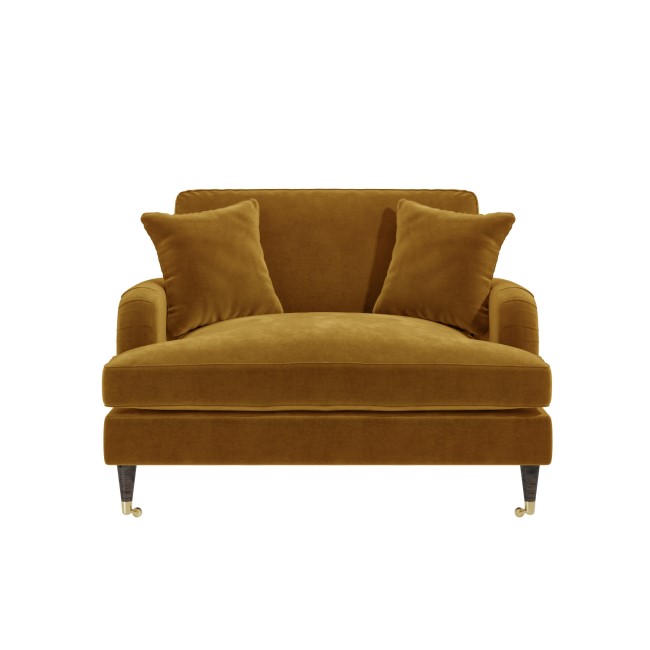 ALMOST PERFECT - Mustard Velvet Loveseat - Payton