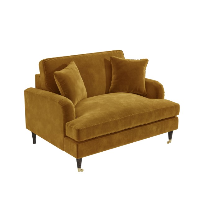 ALMOST PERFECT - Mustard Velvet Loveseat - Payton