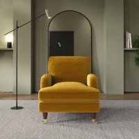 ALMOST PERFECT - Mustard Velvet Armchair - Payton