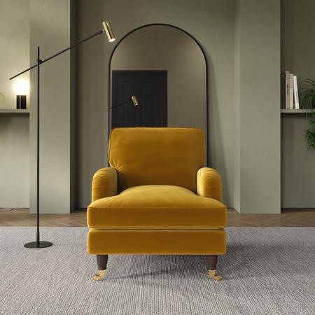 Mustard Velvet Armchair Payton Furniture123 - Main Image