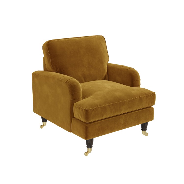 Mustard Velvet Armchair - Payton