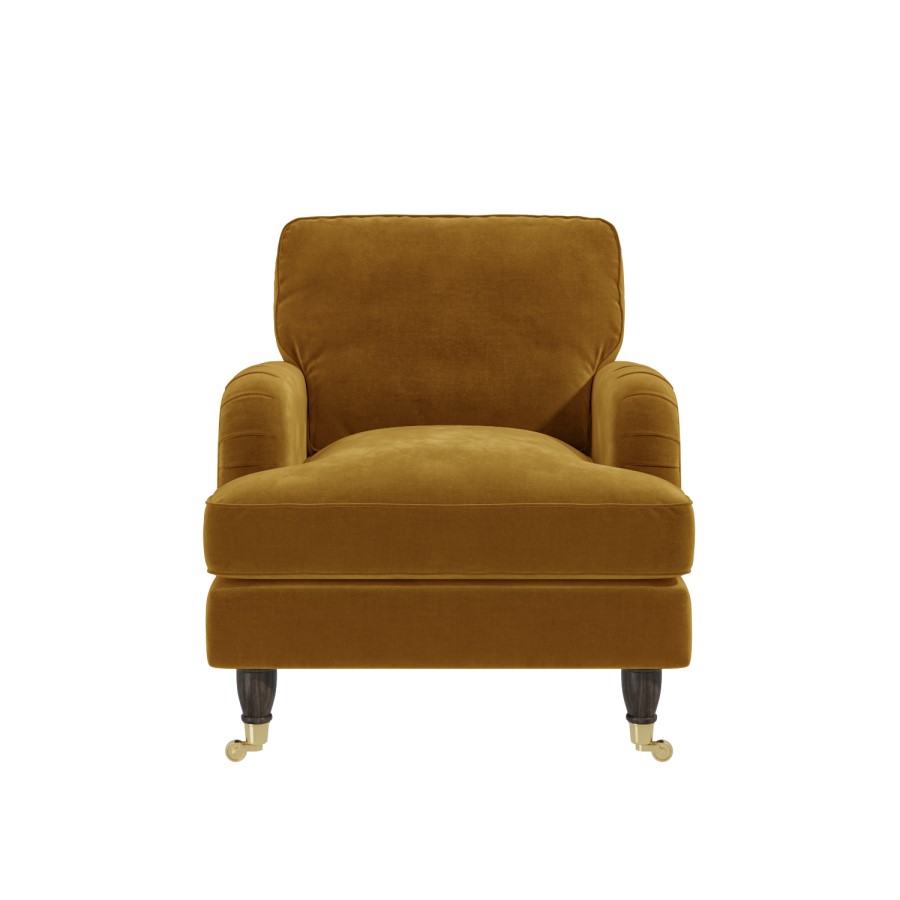 ALMOST PERFECT - Mustard Velvet Armchair - Payton