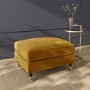 GRADE A2 - Mustard Velvet Footstool - Payton