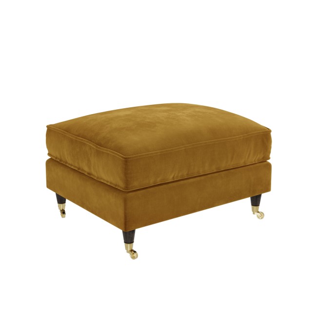 GRADE A1 - Mustard Velvet Footstool - Payton