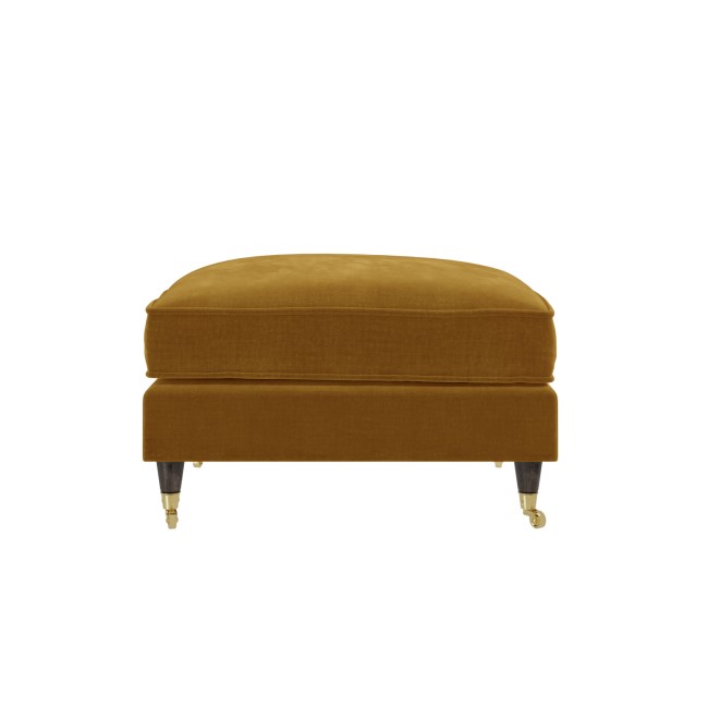 GRADE A1 - Mustard Velvet Footstool - Payton