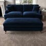 ALMOST PERFECT - Navy Velvet Long Footstool - Payton