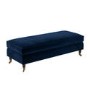 ALMOST PERFECT - Navy Velvet Long Footstool - Payton