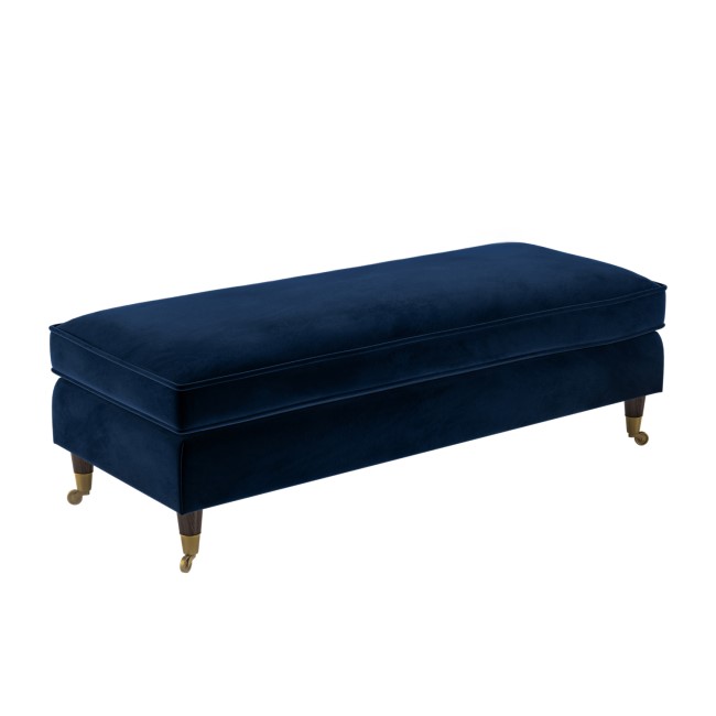 ALMOST PERFECT - Navy Velvet Long Footstool - Payton