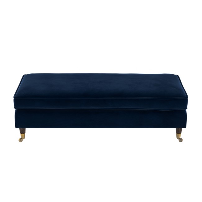 ALMOST PERFECT - Navy Velvet Long Footstool - Payton