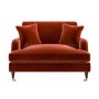 ALMOST PERFECT - Payton Orange Velvet Loveseat