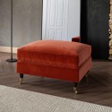 PAY051 Burnt Orange Velvet Footstool - Payton