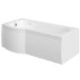 Portland Left Hand P Shaped Shower Bath - 1500 x 800 x 700mm
