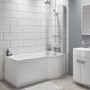 Portland Right Hand P Shaped Shower Bath - 1500 x 800 x 700mm