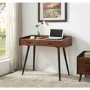Vienna Office Desk Retro Walnut with Storage - Jual Furnishings