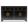 The Nine Schools Qing Oriential Black and Gilt Large Sideboard