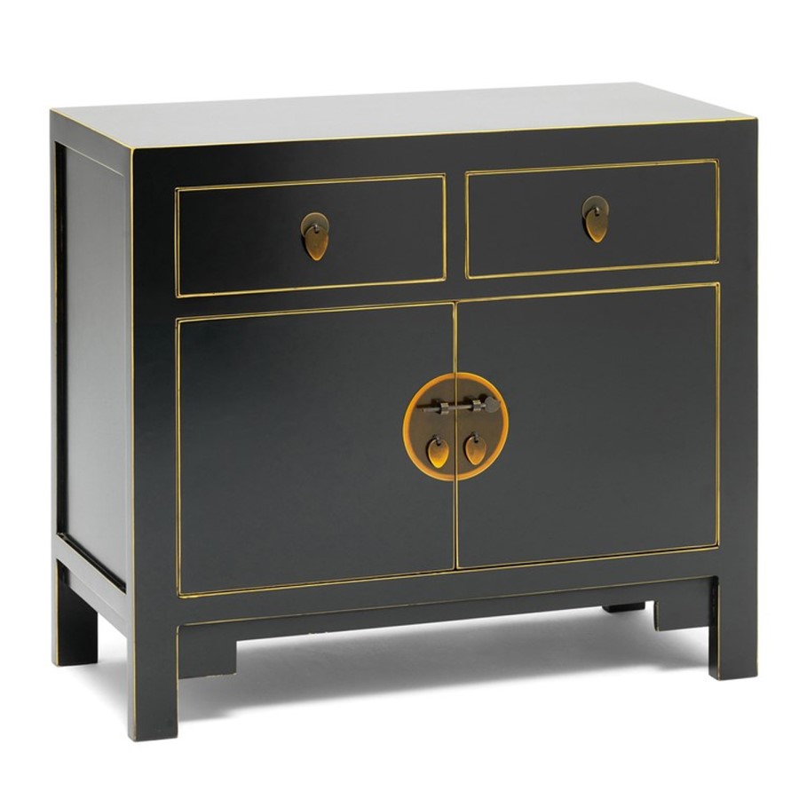 The Nine Schools Qing Black and Gilt Small Sideboard