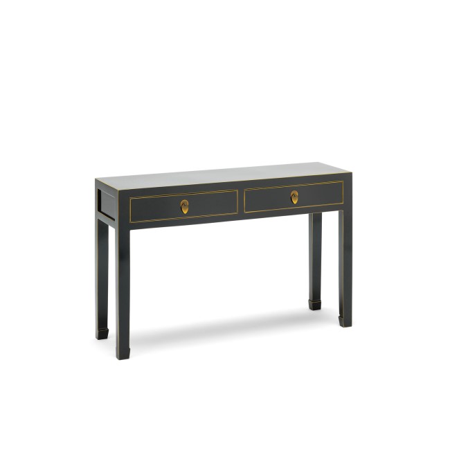 The Nine Schools Qing Black and Gilt Large Oriential Console Table