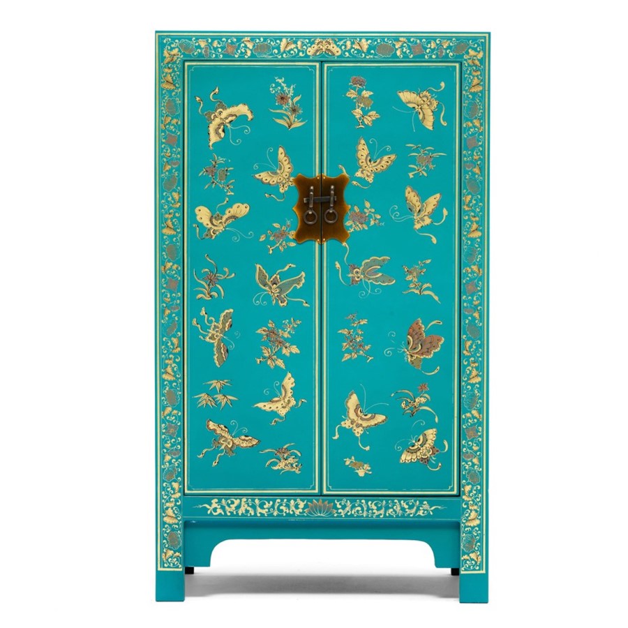 The Nine Schools Oriental Decorated Blue Medium Cabinet