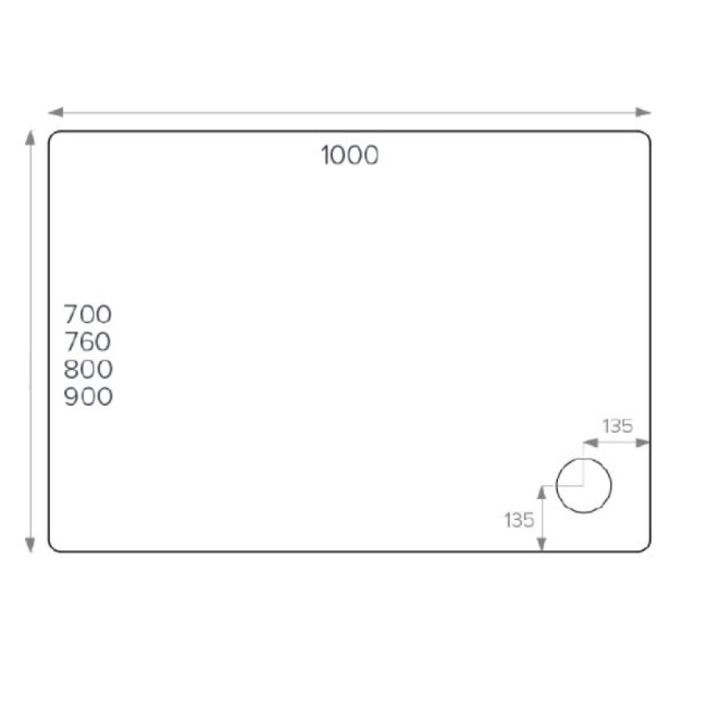 1000x800mm Non Slip White Acrylic Capped Stone Resin Rectangular Shower Tray  - Pearl