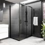 1000x800mm Rectangular Shower Tray - Black Acrylic Stone Resin - Pearl