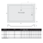 1000x800mm Rectangular Shower Tray - Black Acrylic Stone Resin - Pearl