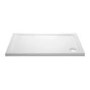 1000x800mm White Acrylic Capped Stone Resin Rectangular Shower Tray - Pearl