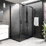 1200x800mm Rectangular Shower Tray - Black Acrylic Stone Resin - Pearl