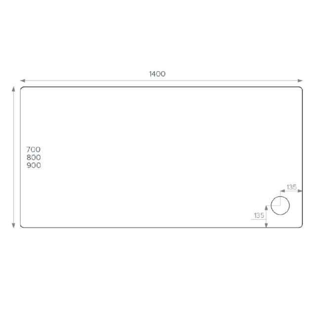 1400x800mm Non Slip White Acrylic Capped Stone Resin Rectangular Shower Tray  - Pearl