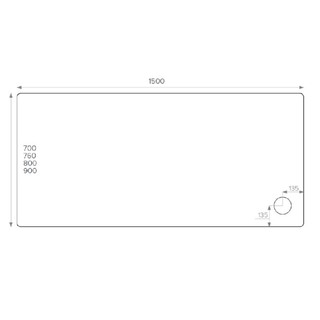 1500x800mm Non Slip White Acrylic Capped Stone Resin Rectangular Shower Tray  - Pearl