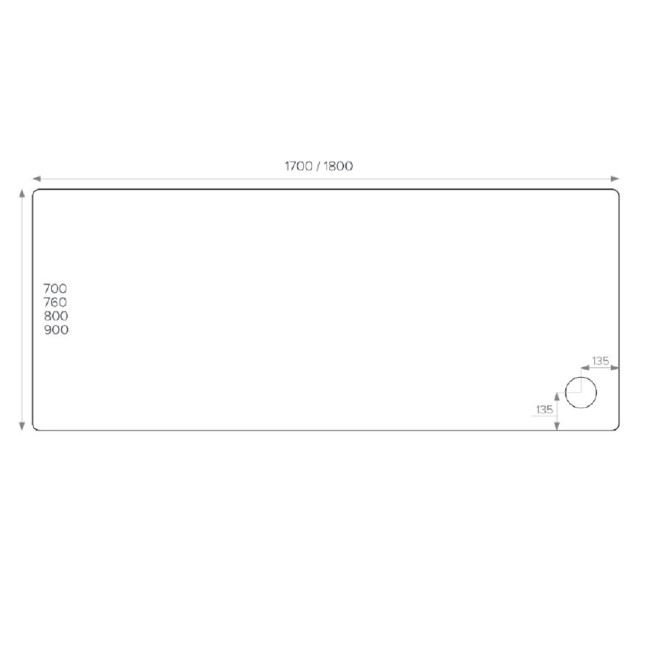 1700x800mm Non Slip White Acrylic Capped Stone Resin Rectangular Shower Tray  - Pearl