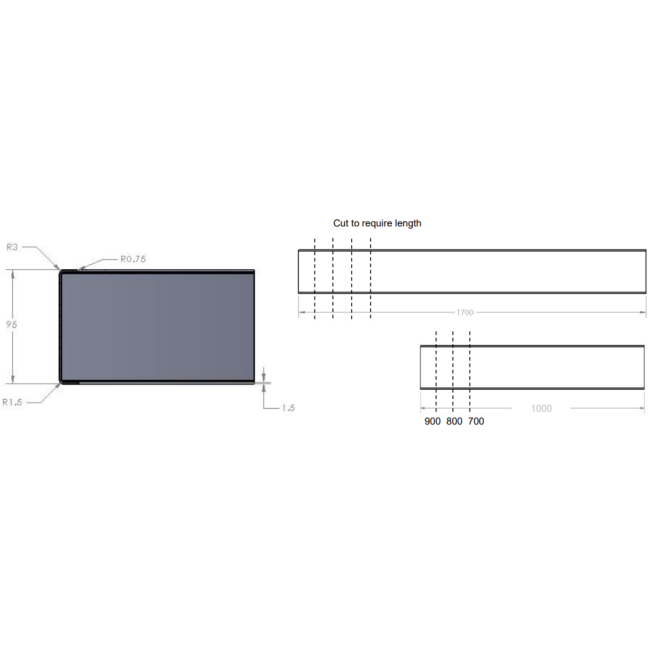 95mm High RiserKit Pack for 700-1800mm Shower Tray - Pearl