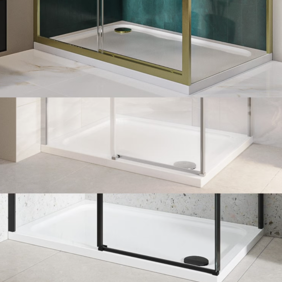 1800x800mm Rectangular Shower Tray 45mm - White Acrylic Stone Resin - Pearl