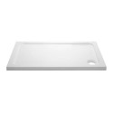 PEA90X80 900x800mm Rectangular Shower Tray 45mm - White Acrylic Stone Resin - Pearl