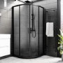 900x900mm Quadrant Shower Tray - Black Acrylic Stone Resin - Pearl